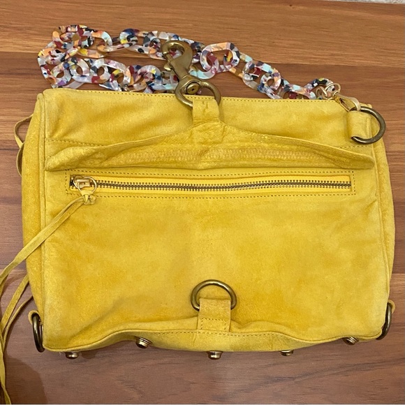 REBECCA MINKOFF Mustard Yellow M.A.C. Suede Crossbody - Picture 8 of 16